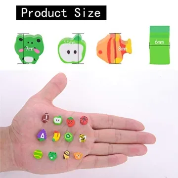 PLAYOLY Miniature Fruit & Animal Erasers for Kids