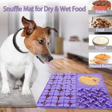 Femont Silicone Snuffle Mat for Dog,Slow Feeder Lick Mat with Suction Cups for Slow Eating,Encourages Natural Foraging Skill,Pet Sniffing Mat for Small/Medium/Large Dog Cat