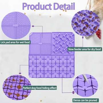 Femont Silicone Snuffle Mat for Dog,Slow Feeder Lick Mat with Suction Cups for Slow Eating,Encourages Natural Foraging Skill,Pet Sniffing Mat for Small/Medium/Large Dog Cat