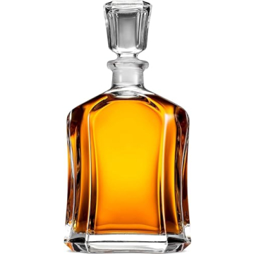 Bormioli Rocco Capitol Glass Decanter - Elegant Italian Made 23.75 oz Whiskey Wine Liquor Decanter w...