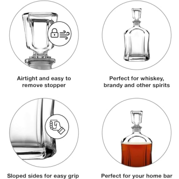 Bormioli Rocco Glass Decanter - Elegant Airtight Design