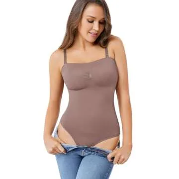Nebility Strapless Women's Shapewear Bodysuit for Tummy Control