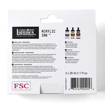 Liquitex Professional Acrylic Ink Set of 3 Iridescent Colors