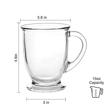 QAPPDA Glass Mugs Set of 8 - Stylish & Sturdy Drinkware