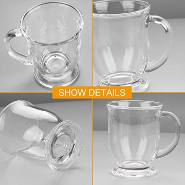 QAPPDA Glass Mugs Set of 8 - Stylish & Sturdy Drinkware