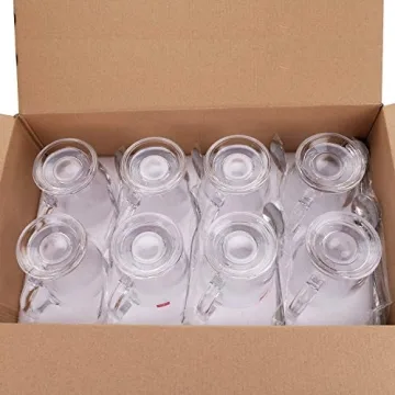 QAPPDA Glass Mugs Set of 8 - Stylish & Sturdy Drinkware