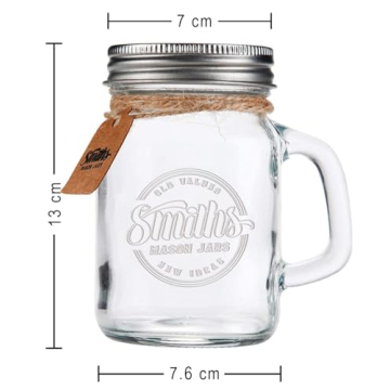 Smith's Mason Jars 6-Pack - Ideal for Smoothies & Gifts