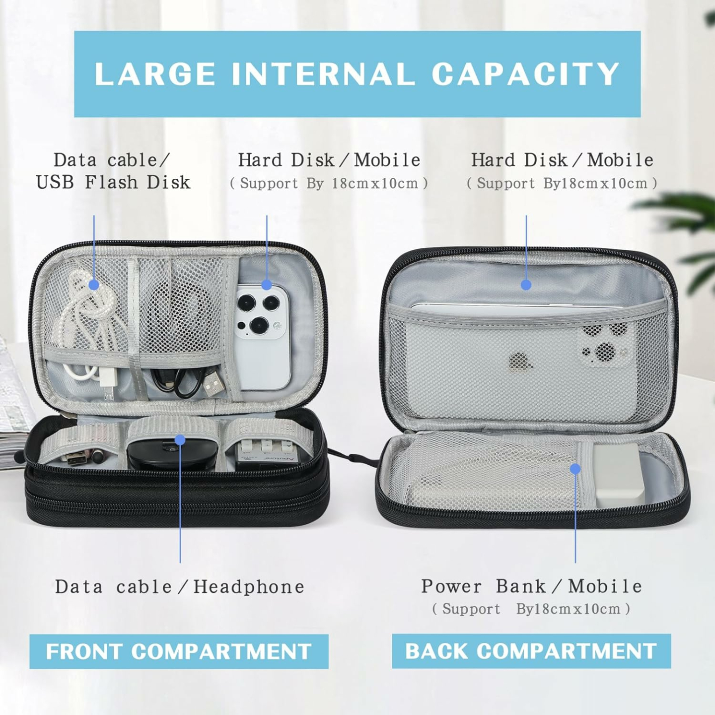 Travel Cable Organizer Bag Waterproof & Portable