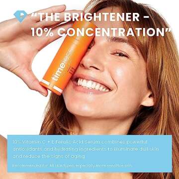 Timeless Skin Care Vitamin C Serum with Vitamin E & Ferulic Acid - Brightening Serum - for Oily & Dr...