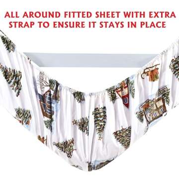 Elegant Comfort Luxury Soft Bed Sheets Holiday Pattern 1500 Premium Hotel Quality Microfiber - Softness Wrinkle and Fade Resistant (6-Piece) Bedding Set, Queen, Bungalow