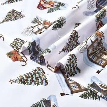 Elegant Comfort Luxury Soft Bed Sheets Holiday Pattern 1500 Premium Hotel Quality Microfiber - Softness Wrinkle and Fade Resistant (6-Piece) Bedding Set, Queen, Bungalow