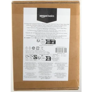 Amazon Basics 150-Pack AAA Alkaline Batteries, Eco-Friendly Power Source