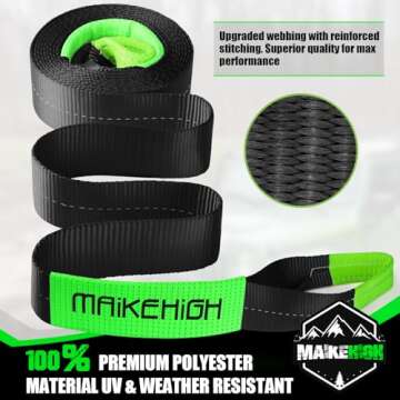 MAIKEHIGH 3" x 20ft Tow Strap, 33,700lbs Break Strength