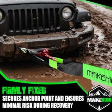 MAIKEHIGH 3" x 20ft Tow Strap, 33,700lbs Break Strength