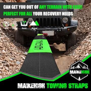 MAIKEHIGH 3" x 20ft Tow Strap, 33,700lbs Break Strength