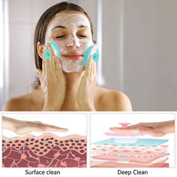 Lip Scrub Brush Silicone Facial Cleansing Brush -2PCS Lip Exfoliator Brush, 2PCS Face Scrubber Facial Cleansing Brush Blackhead Remover, 2PCS Silicone Face Mask Brush Mask Applicator