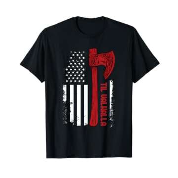 Soft American Viking Axe Flag T-Shirt - Ideal Gift for Mythology Fans