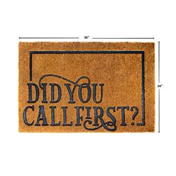 RAG TAG MATS Coir Floor Mats & Door Mat - Doormat for Outdoor Indoor Entry - Engraved Writing Front Floor Mat - Entrance Mat - Door Mats - Non-Slip Welcome Doormats 24" x36” Did You Call First?