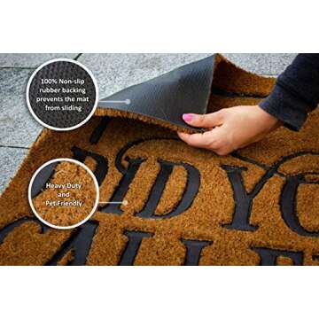 RAG TAG MATS Coir Floor Mats & Door Mat - Doormat for Outdoor Indoor Entry - Engraved Writing Front Floor Mat - Entrance Mat - Door Mats - Non-Slip Welcome Doormats 24" x36” Did You Call First?