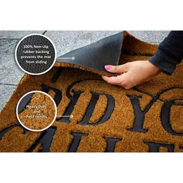 RAG TAG MATS Coir Floor Mats & Door Mat - Doormat for Outdoor Indoor Entry - Engraved Writing Front Floor Mat - Entrance Mat - Door Mats - Non-Slip Welcome Doormats 24" x36” Did You Call First?