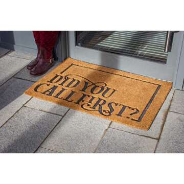 RAG TAG MATS Coir Floor Mats & Door Mat - Doormat for Outdoor Indoor Entry - Engraved Writing Front Floor Mat - Entrance Mat - Door Mats - Non-Slip Welcome Doormats 24" x36” Did You Call First?