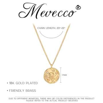 MEVECCO Dainty Gold Jellyfish Necklace for Women