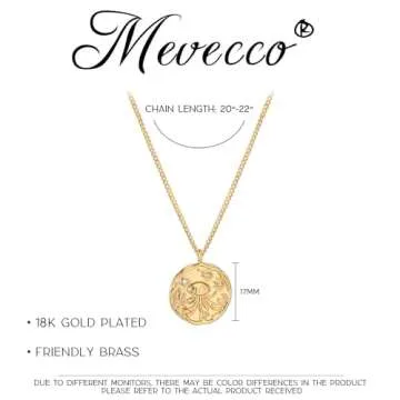 MEVECCO Dainty Gold Jellyfish Necklace for Women