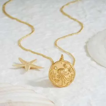 MEVECCO Dainty Gold Jellyfish Necklace for Women