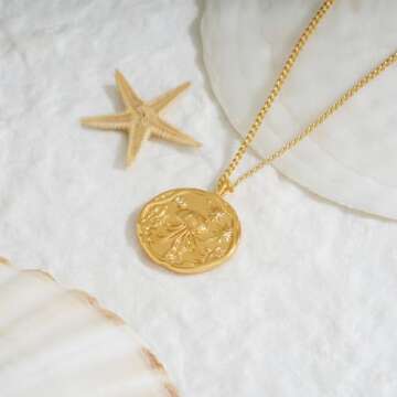 MEVECCO Dainty Gold Jellyfish Necklace for Women