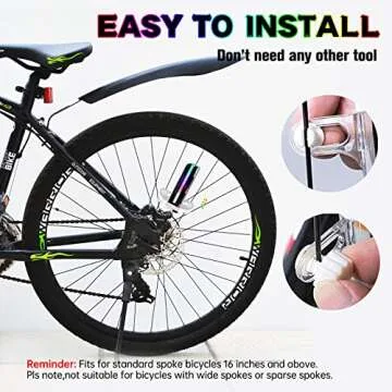 Bike Wheel Lights, Bike Spoke Lights, 32 Bright Patterns Bike Tire Lights for Kids & Adult, Waterproof Bicycle Rim Lights for Night Riding, Bike Safety Warning Tire Strip Light (Black 32LEDs-2 Pack)