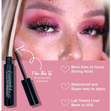 Luxillia Black Magnetic Eyeliner and Lash Combo - Waterproof, Smudge Proof, Pack of 2