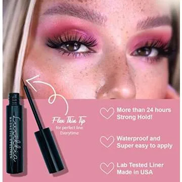 Luxillia Black Magnetic Eyeliner and Lash Combo - Waterproof, Smudge Proof, Pack of 2