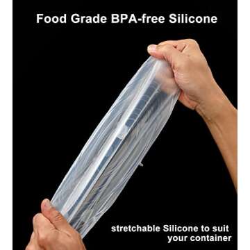 JAMGOZOO Silicone Stretch Lids 12 Pack: Reusable Silicone Lids for Bowls and Food Covers, 6 Different Sizes Silicone Bowl Covers to Meet Most Containers,Dishwasher & Freezer Safe