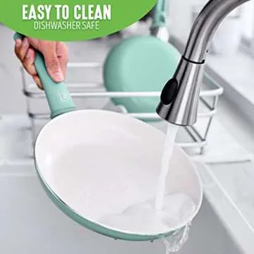 GreenLife Soft Grip Healthy Ceramic Nonstick, 15 Piece Cookware Pots and Pans Set, Induction, PFAS-Free, Dishwasher Safe, Turquoise