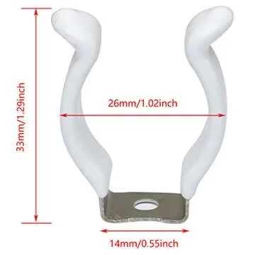 DGZZI T8 U Clips Holder 20PCS Stainless Steel U Shaped Lampholder Support with Plastic Finish for Light Bulbs Fluorescent Tube Lamp Bracket