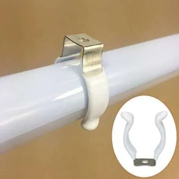 DGZZI T8 U Clips Holder 20PCS Stainless Steel U Shaped Lampholder Support with Plastic Finish for Light Bulbs Fluorescent Tube Lamp Bracket