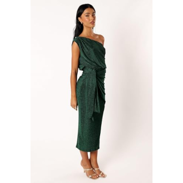 Elegant Santiago Off Shoulder Midi Dress by Petal & Pup