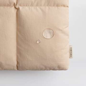 Comfyable Puffy Tablet Sleeve Bag Compatible for iPad Pro 13/12.9 Inch M4, iPad Air 13 Inch M2 2024 with Magic Keyboard, Quilted Puffer Puff Tablet Carrying Case for Women, Sand