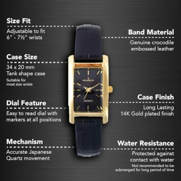 Peugeot Women’s Classic Gold Plated Tank Watch