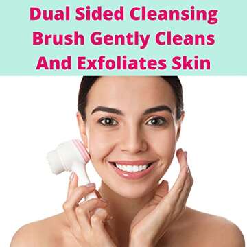 Facial Cleansing Brush, Exfoliating Face Brush to Gently Cleanse the Skin - Portable Exfoliating Brush, Convenient to Use Spa Headband - 2 in 1 Skincare Set with Face Scrub Brush, Microfiber Headband