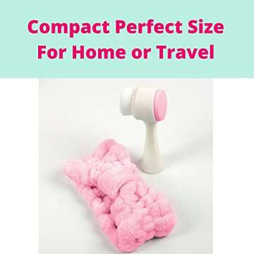 Facial Cleansing Brush, Exfoliating Face Brush to Gently Cleanse the Skin - Portable Exfoliating Brush, Convenient to Use Spa Headband - 2 in 1 Skincare Set with Face Scrub Brush, Microfiber Headband