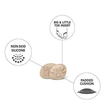 Ball-of-Foot Sock Cushion - Washable – SockShion by SHEEC - Cream 1 Pair