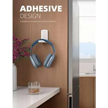 Lamicall Headphone Stand Adhesive Hook for Desk Storage