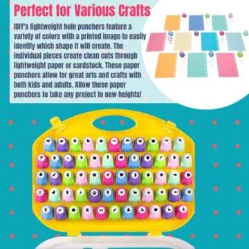Scrapbook Paper Punch Set - 58 Mini Hole Punchers with Case