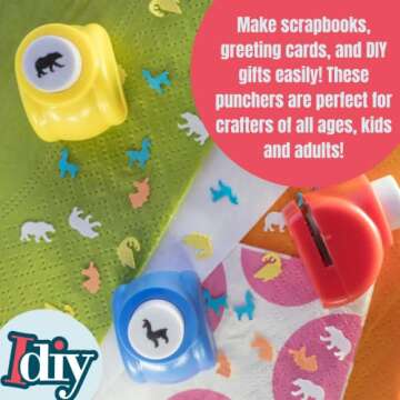 Scrapbook Paper Punch Set - 58 Mini Hole Punchers with Case