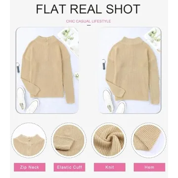 Stylish Quarter Zip Pullover Sweater for Women 2024