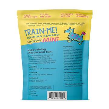 Crazy Dog Mini Train-Me! Training Treats 10 oz. Pouch, Chicken Flavor, with 500 Treats per Bag, Recommended by Dog Trainers