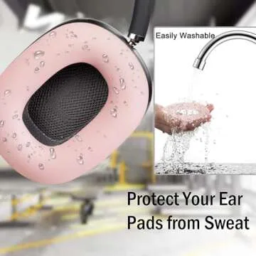 SOULWIT Silicone Ear Pads Cover Protector for AirPods Max Headphones Cushions, Sweatproof, Easily Washable, Rugged Durability - Pink