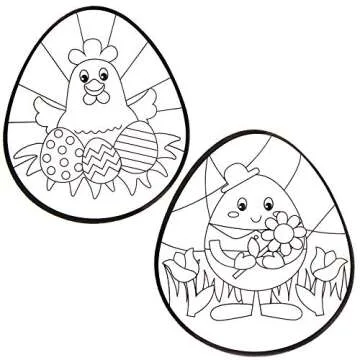 Baker Ross Easter Color in Window Decorations - Pack of 12, Easter Crafts for Kids to Decorate and Display (AW144)