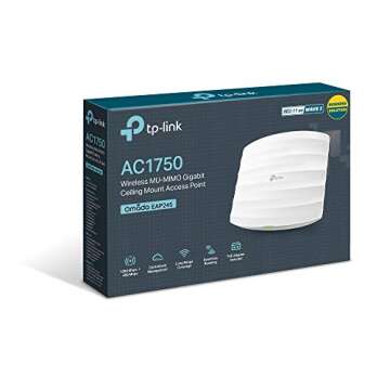 TP-Link AC1750 Wireless Wi-Fi Access Point - Supports 802.3at PoE+, Dual Band, 802.11AC, Ceiling Mount, 3x3 MIMO Technology (EAP245 V1)